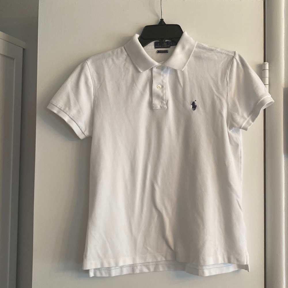 Polo Ralph Lauren Classic Polo - white shirt 3 buttons with navy blue polo.